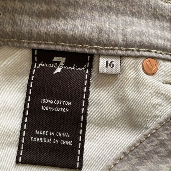 7 for all Mankind The Straight Jeans Cotton Tan Gray Womens Size 16 - Picture 8 of 9